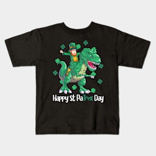 Dino St Patricks Day  Kids Toddler Boys Leprechaun Kids T-Shirt